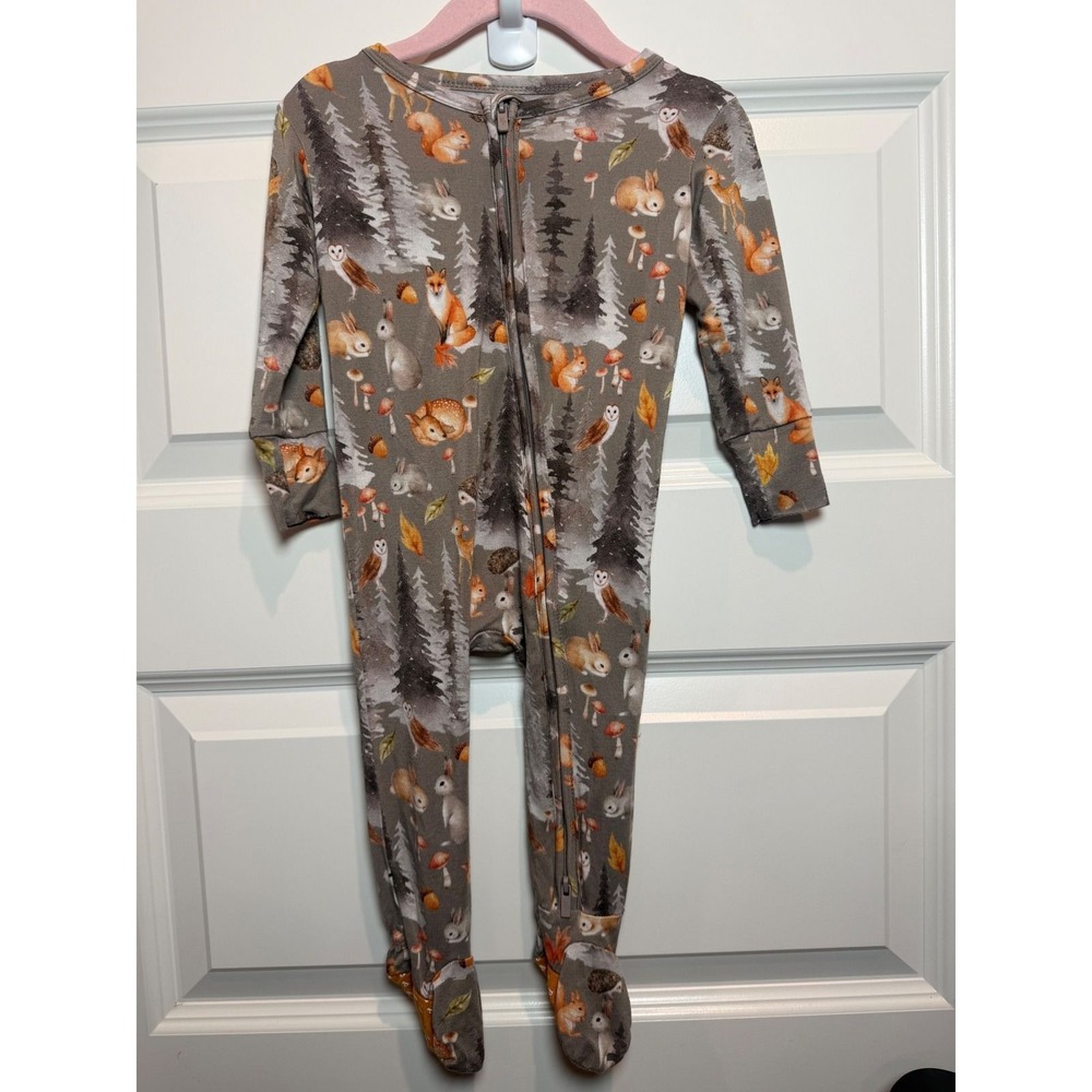 Posh Peanut Woodland Forest Animals Bamboo Viscose Footed Sleeper 9-12 Months